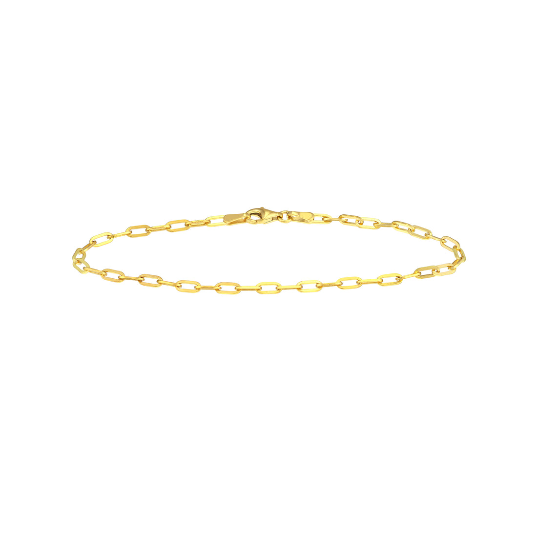 7.25" 2.5MM PAPERCLIP CHAIN BRACELET | 14K YELLOW GOLD | MZ010990-14Y - Brownlee Jewelers