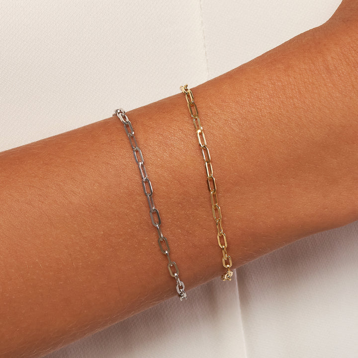 7.25" 2.5MM PAPERCLIP CHAIN BRACELET | 14K YELLOW GOLD | MZ010990-14Y - Brownlee Jewelers
