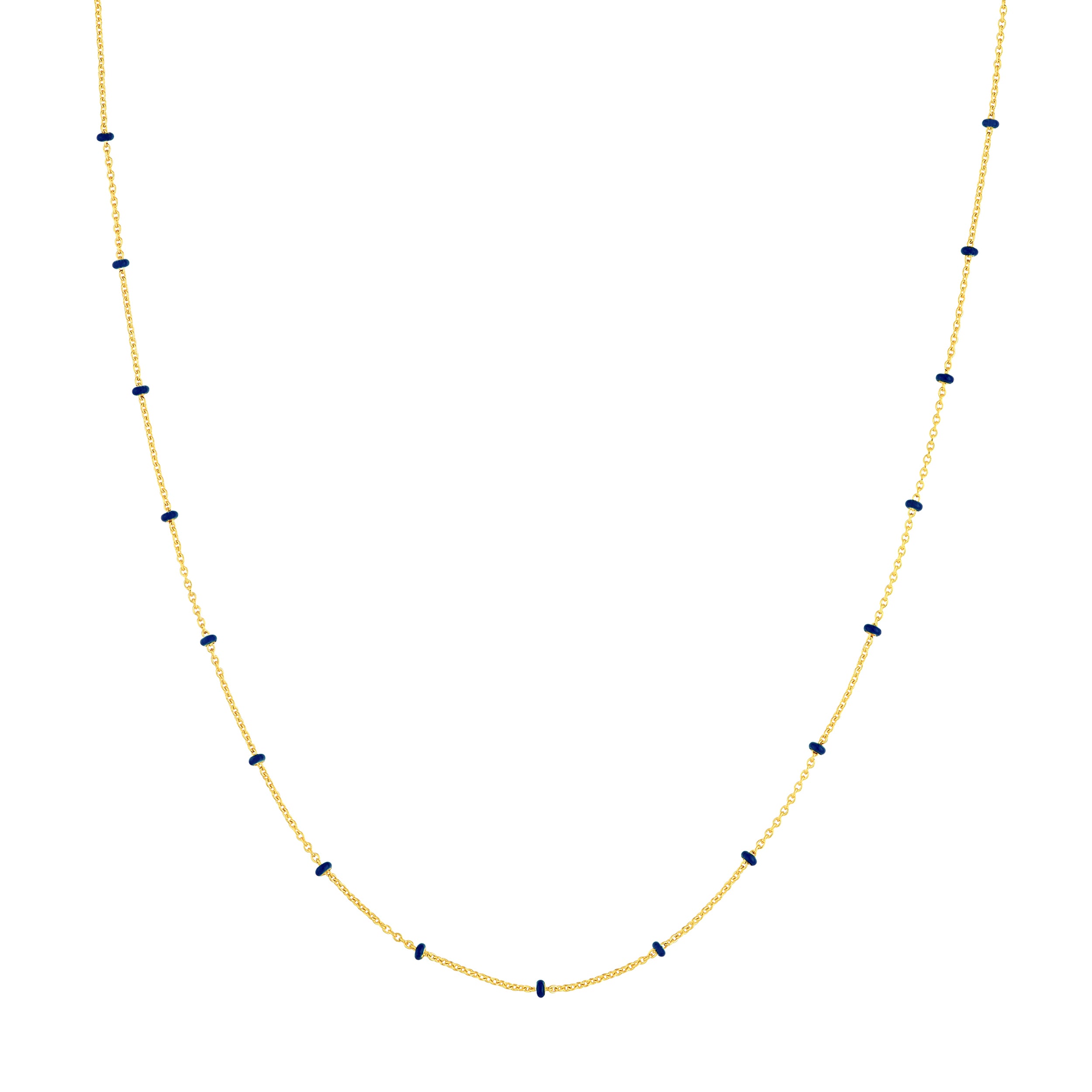 18" ENAMEL BEAD CHAIN NECKLACE | 14K YELLOW GOLD | MZ011774-14Y - Brownlee Jewelers