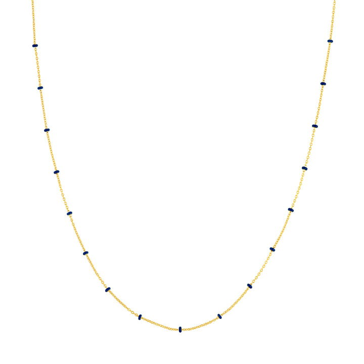 18" ENAMEL BEAD CHAIN NECKLACE | 14K YELLOW GOLD | MZ011774-14Y - Brownlee Jewelers