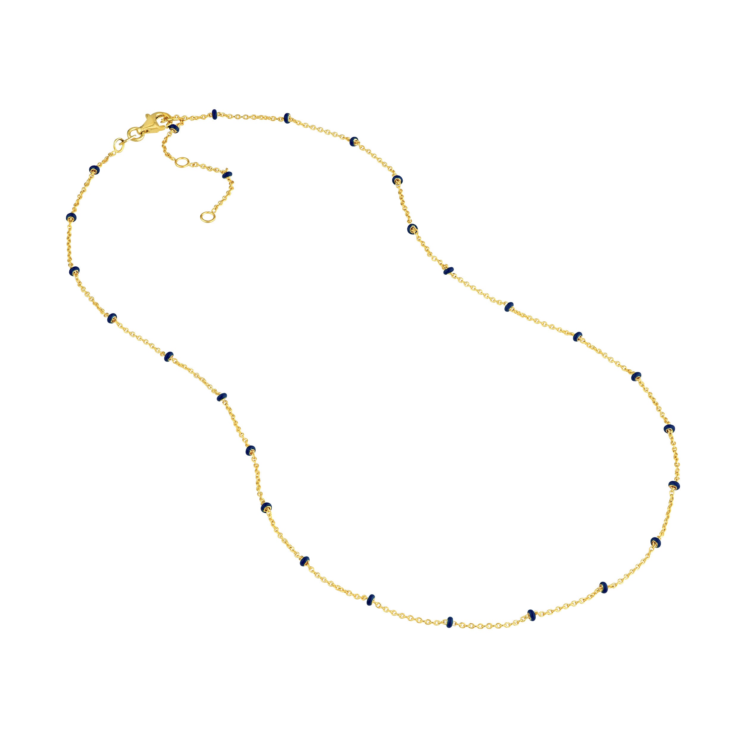 18" ENAMEL BEAD CHAIN NECKLACE | 14K YELLOW GOLD | MZ011774-14Y - Brownlee Jewelers
