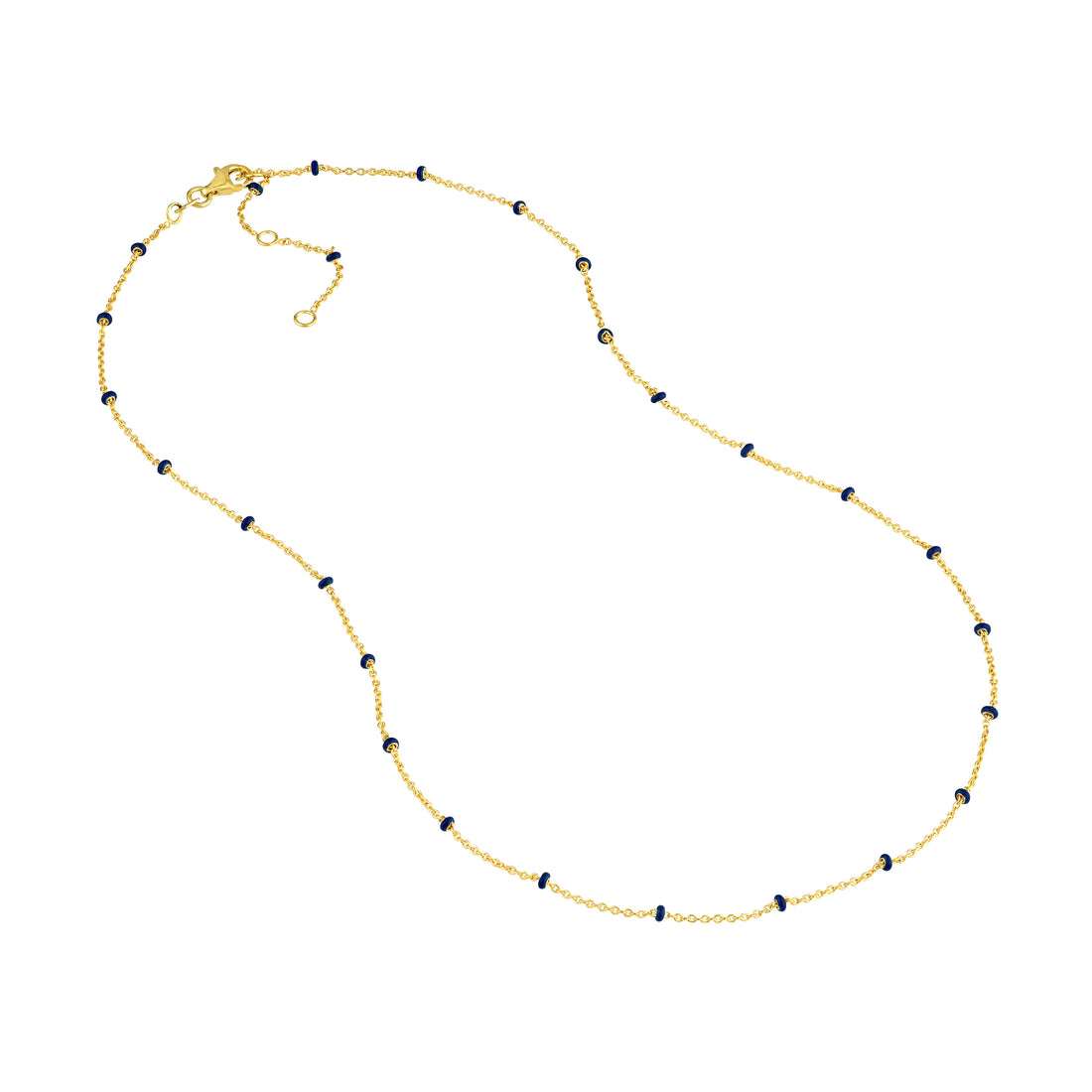 18" ENAMEL BEAD CHAIN NECKLACE | 14K YELLOW GOLD | MZ011774-14Y - Brownlee Jewelers