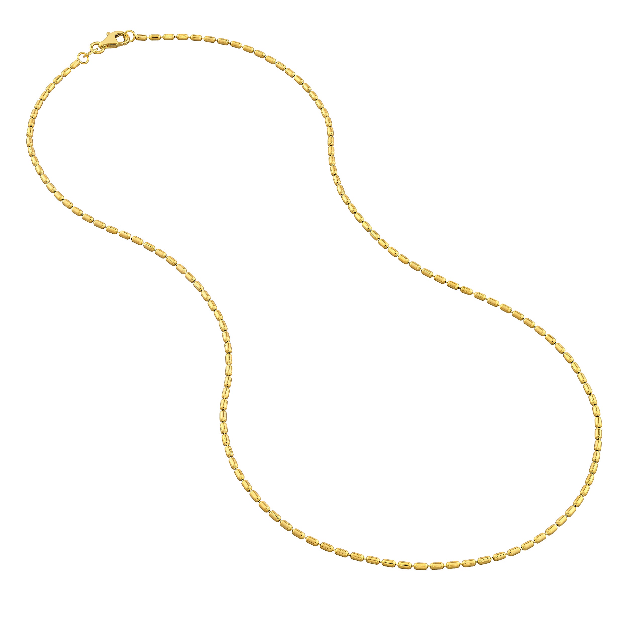 7.5" 1.5MM LONG BEAD CHAIN BRACELET | 14K YELLOW GOLD | MZ011959-14Y - Brownlee Jewelers