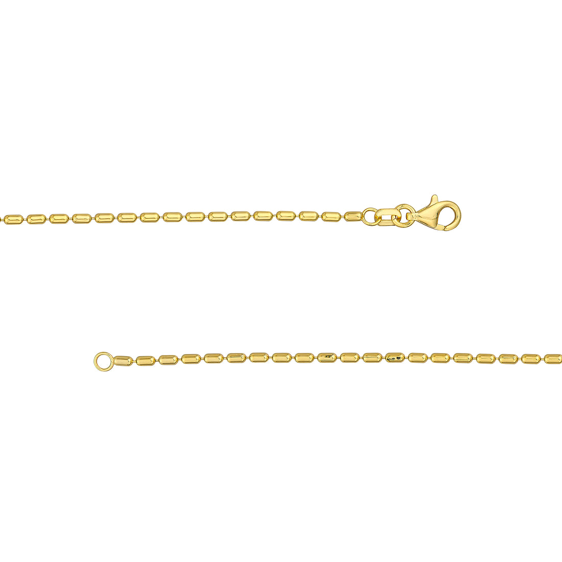 7.5" 1.5MM LONG BEAD CHAIN BRACELET | 14K YELLOW GOLD | MZ011959-14Y - Brownlee Jewelers