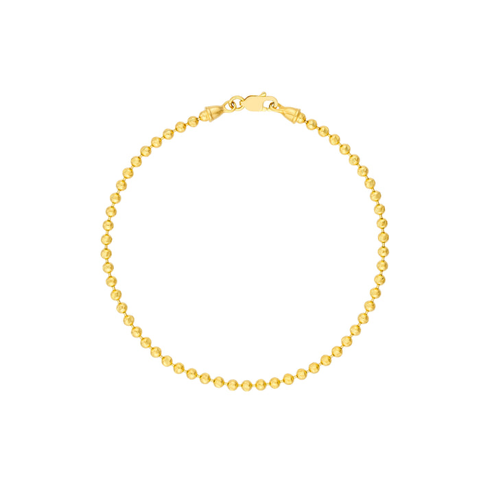 7.5" 2.35MM DIAMOND-CUT BEAD CHAIN BRACELET | 14K YELLOW GOLD | MZ012755-14Y - Brownlee Jewelers