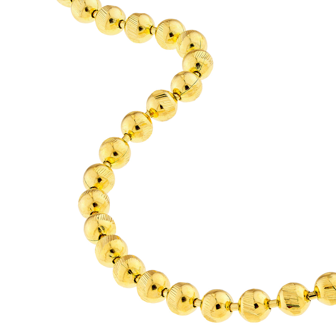 7.5" 2.35MM DIAMOND-CUT BEAD CHAIN BRACELET | 14K YELLOW GOLD | MZ012755-14Y - Brownlee Jewelers