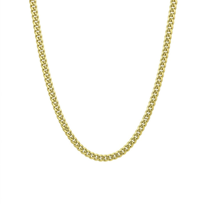 4.9MM Miami Cuban Link Chain Necklace | Sterling Silver & 18K Gold-Plated | 22 Inch | SSG-31-150-22 - Brownee Jewelers