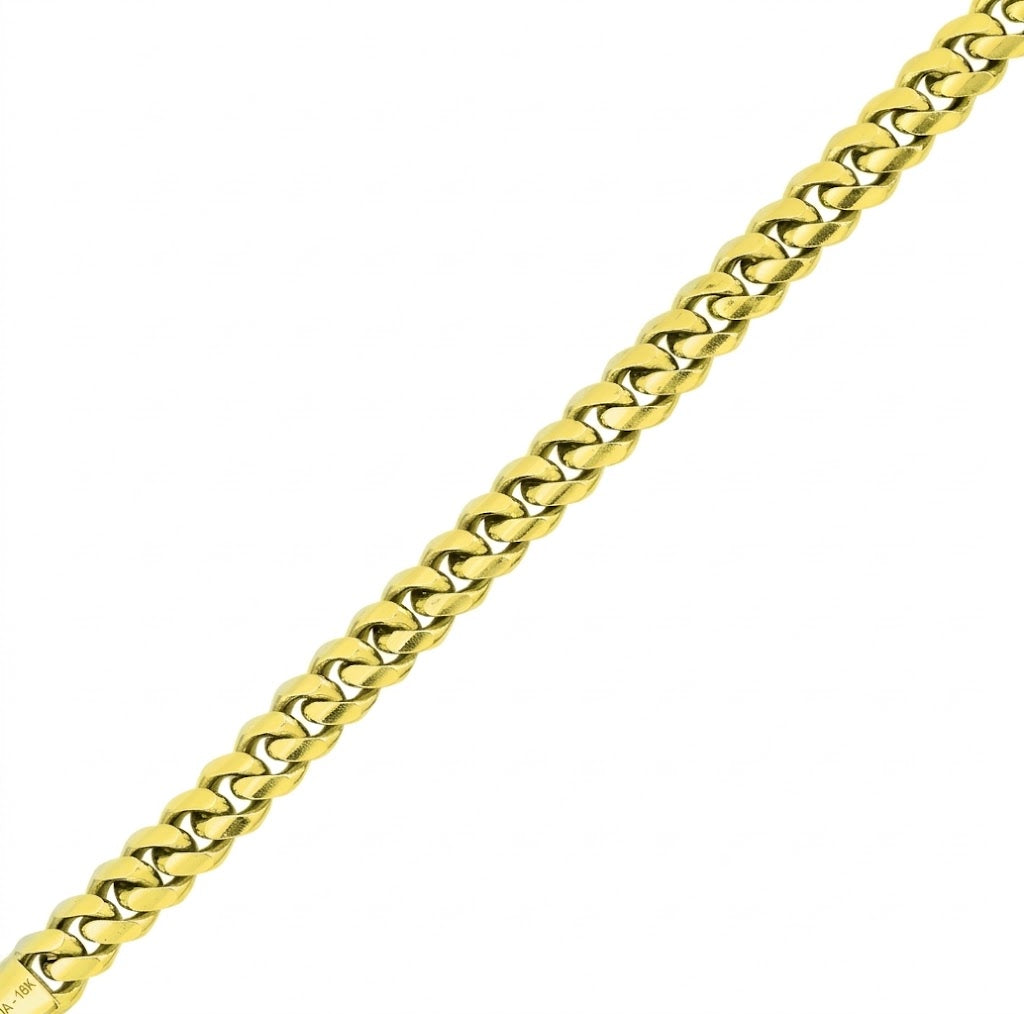 7MM Miami Cuban Link Chain Necklace | Sterling Silver & 18K Gold-Plated | 22 Inch | SSG-31-200-22 - Brownee Jewelers