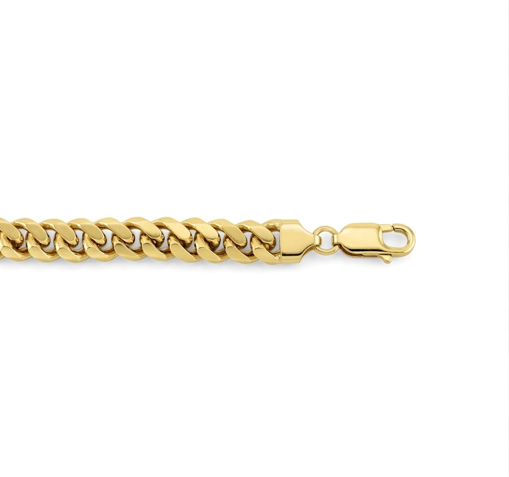 7MM Miami Cuban Link Chain Necklace | Sterling Silver & 18K Gold-Plated | 22 Inch | SSG-31-200-22 - Brownee Jewelers