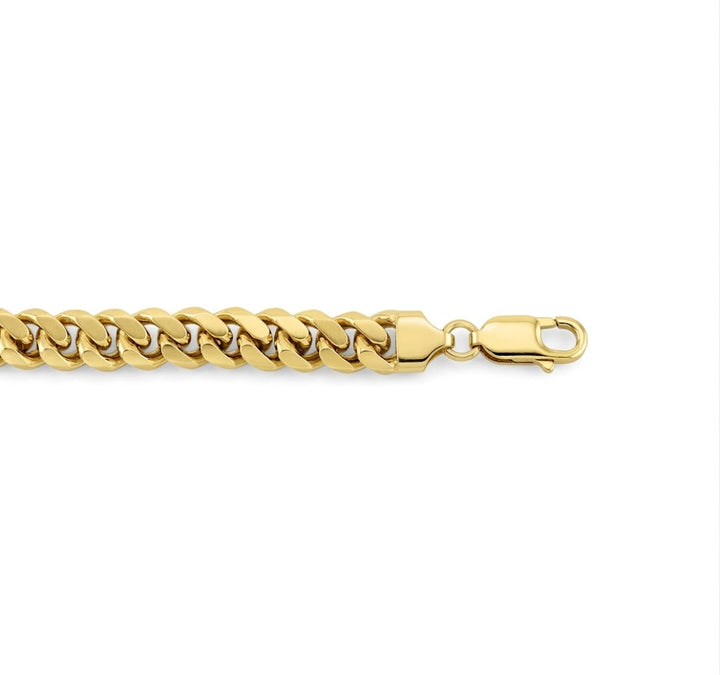 7MM Miami Cuban Link Chain Necklace | Sterling Silver & 18K Gold-Plated | 22 Inch | SSG-31-200-22 - Brownee Jewelers