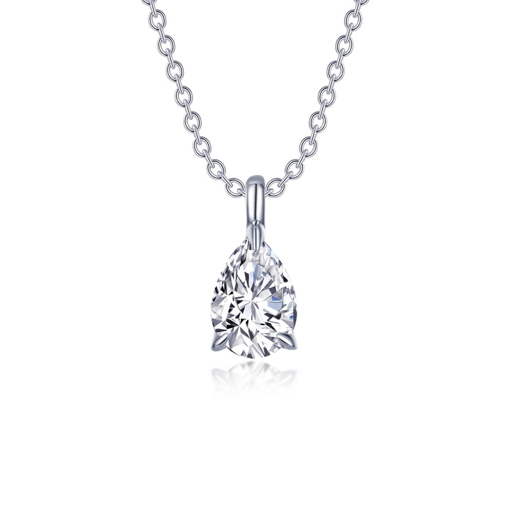 A timeless classic that exudes elegance, this 2 CTW Pear Shape Solitaire Pendant features Lafonn’s signature Lassaire simulated diamond, beautifully set in a secure three-prong design for maximum sparkle.