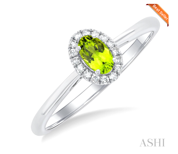 Oval Shape Gemstone & Halo Diamond Ring