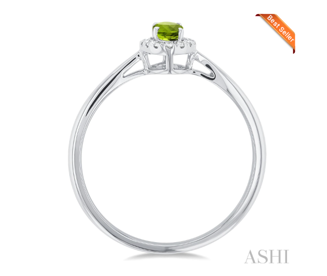 Oval Shape Gemstone & Halo Diamond Ring