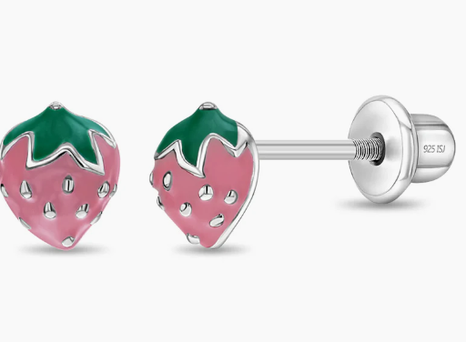 PINK ENAMEL STRAWBERRY