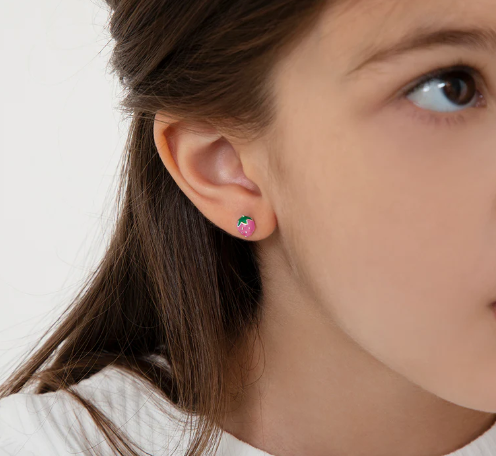 PINK ENAMEL STRAWBERRY