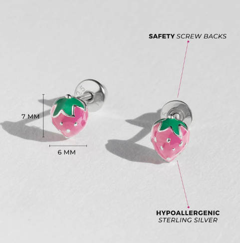 PINK ENAMEL STRAWBERRY