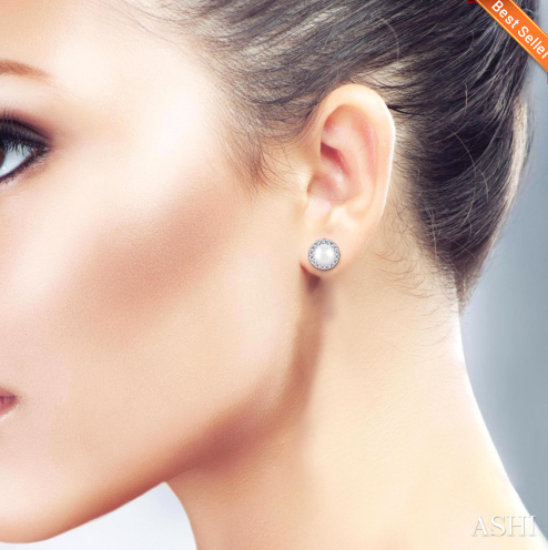 Pearl & Halo Diamond Earrings