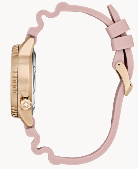 Citizen Promaster Dive | Eco-Drive Ladies Dive Watch | Rose Gold-Tone Stainless Steel | Silver Dial | Pink Polyurethane Strap | EO2023-00A - Brownee Jewelers