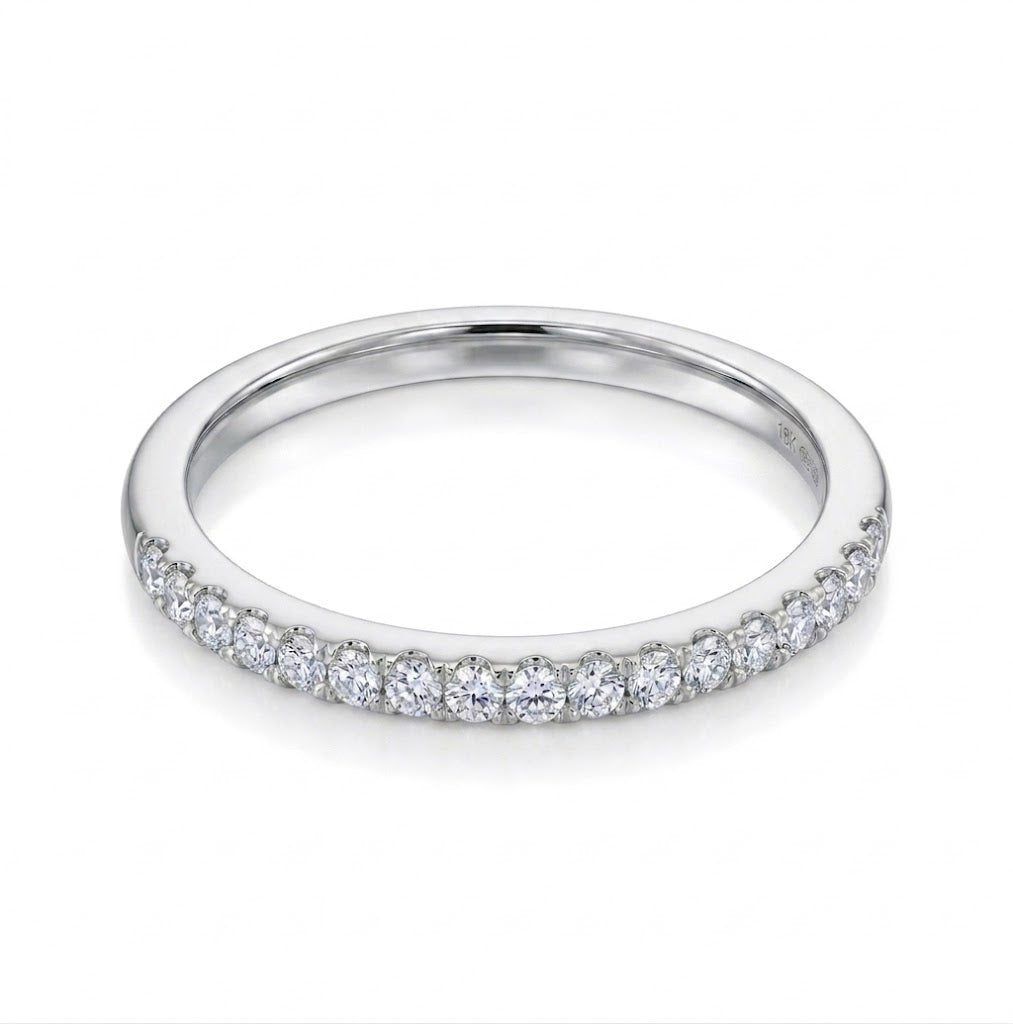 0.12 Total Carat Weight Round Diamond Pavé Stack Ring in 14K White Gold