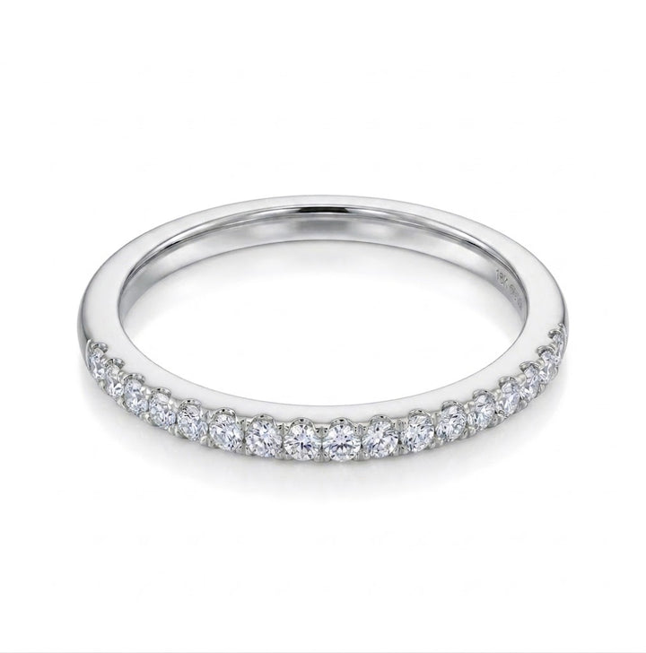Round Diamond Pavé Stack Ring | 14K White Gold | 0.12 CTW | R6115-012WD - Brownee Jewelers