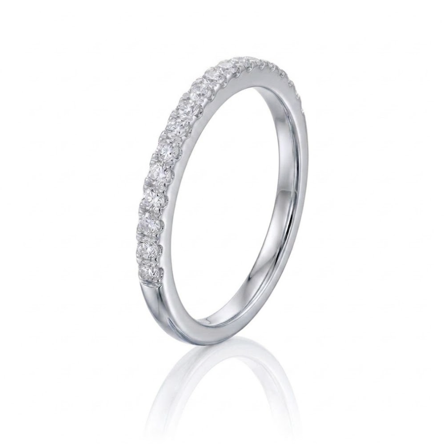 0.12 Total Carat Weight Round Diamond Pavé Stack Ring in 14K White Gold