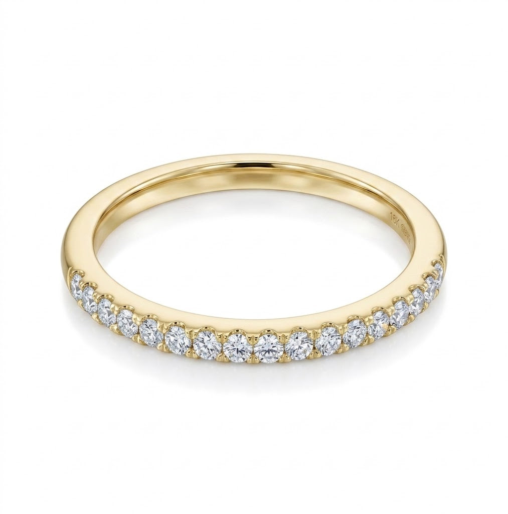 0.12 Total Carat Weight Round Diamond Pavé Stack Ring in 14K Yellow Gold