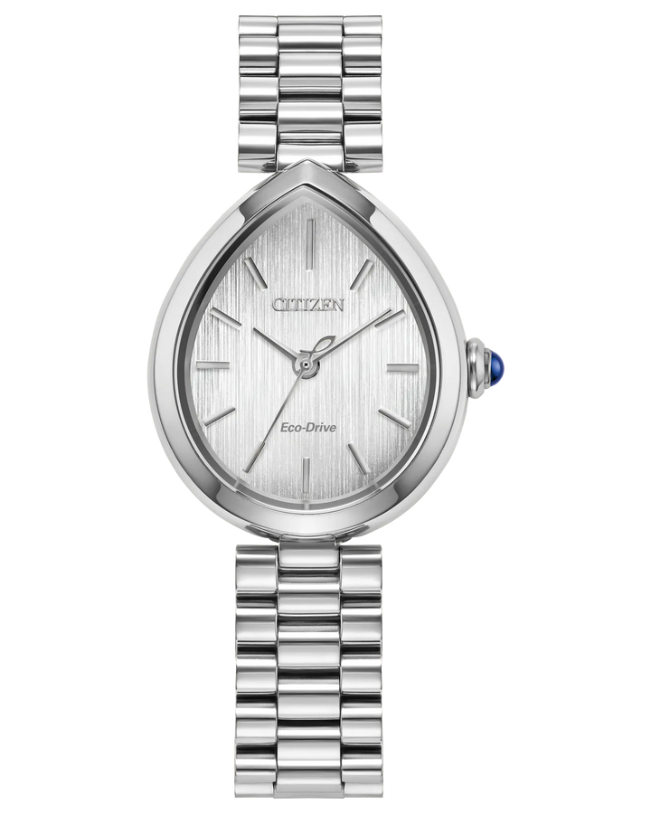 Citizen L Rainell | Eco-Drive Ladies Watch | Stainless Steel | Silver Dial Teardrop Case | WR50 - Brownee Jewelers