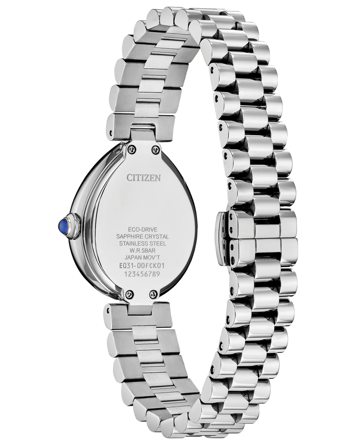 Citizen L Rainell | Eco-Drive Ladies Watch | Stainless Steel | Silver Dial Teardrop Case | WR50 - Brownee Jewelers