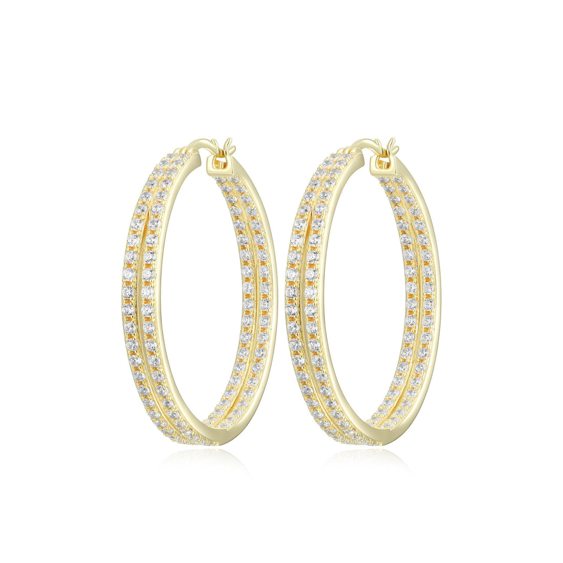 18KT GOLD PLATED SPLIT HOOP EARRINGS 