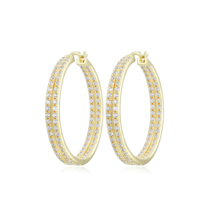 18KT GOLD PLATED SPLIT HOOP EARRINGS 