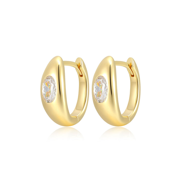 10KT GOLD PLATED OVER STERLING SILVER HUGGIE EARRINGS 