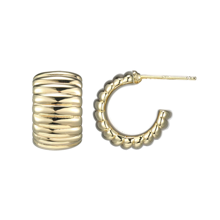 10KT GOLD PLATED HOOPS WITH POSTS