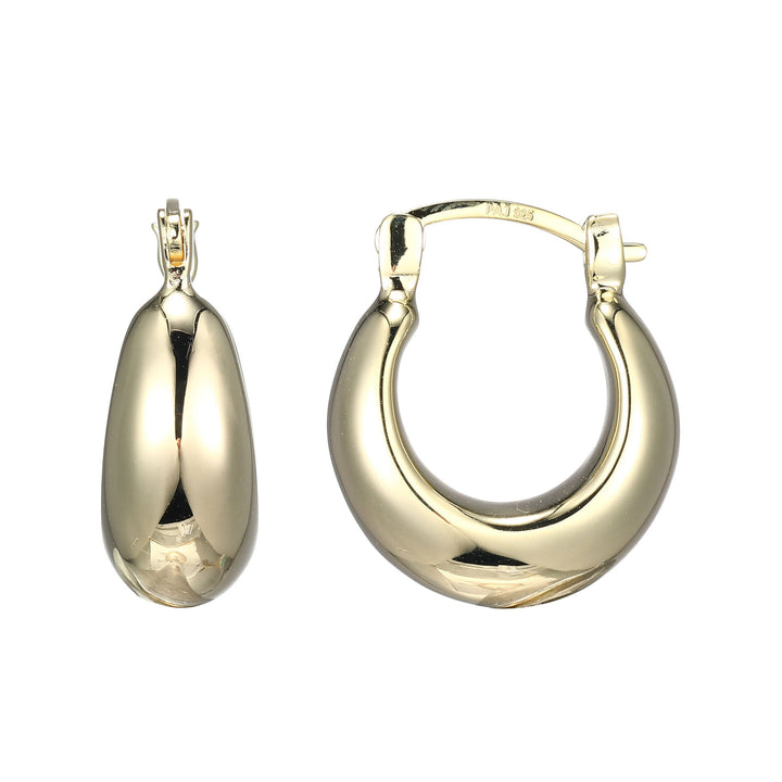 10KT GOLD PLATED OVER STERLING HOOP EARRINGS 