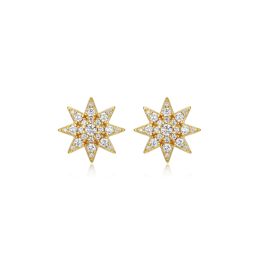 18KT GOLD PLATED DIAMONDLITE STUD EARRINGS 