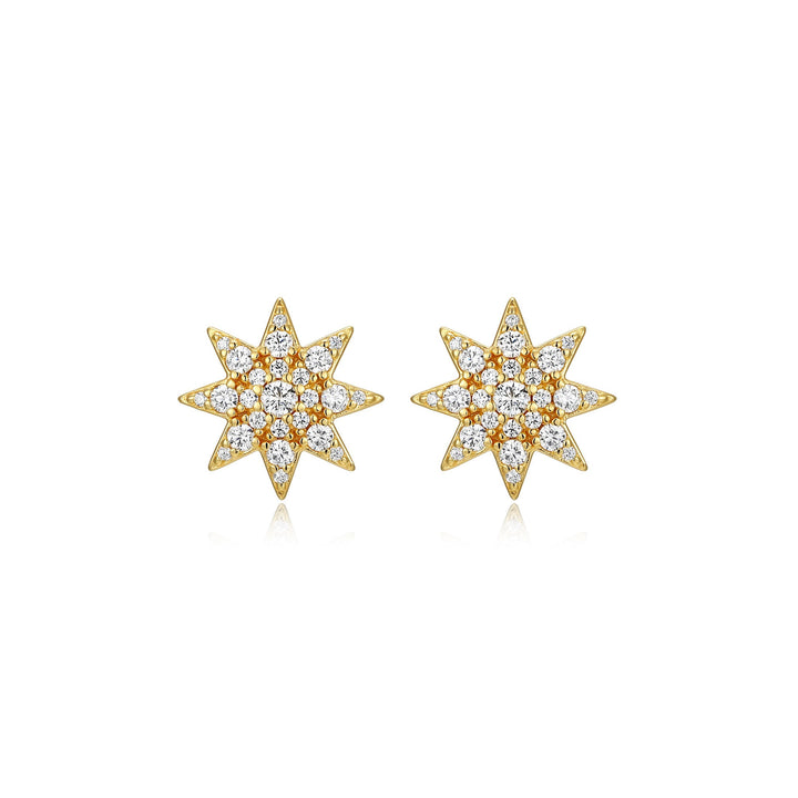 18KT GOLD PLATED DIAMONDLITE STUD EARRINGS 