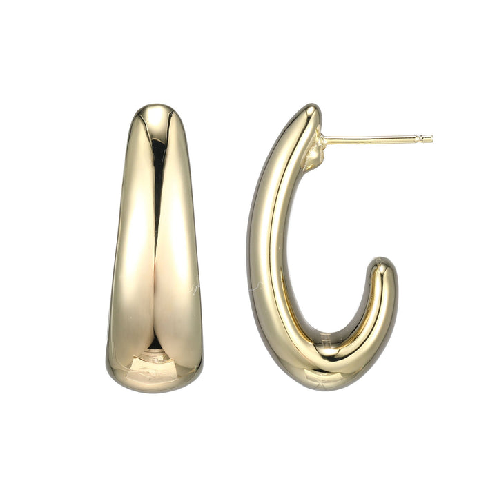 10KT GOLD PLATED OVER SILVER HOOP EARRINGS WITH POST 