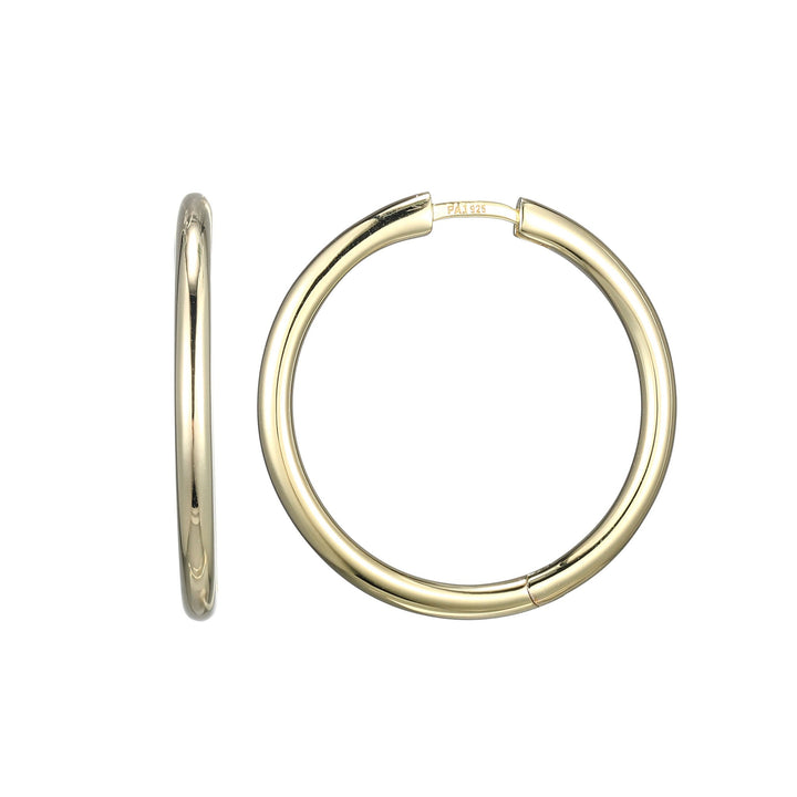 10KT GOLD PLATED OVER SILVER HOOPS 
