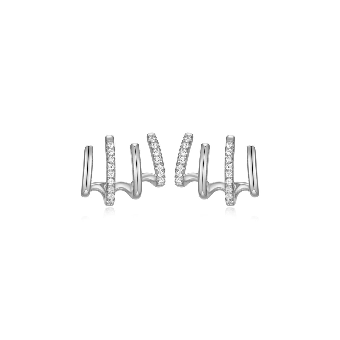 STERLING SILVER CLIMBER EARRINGS WITH CZ 