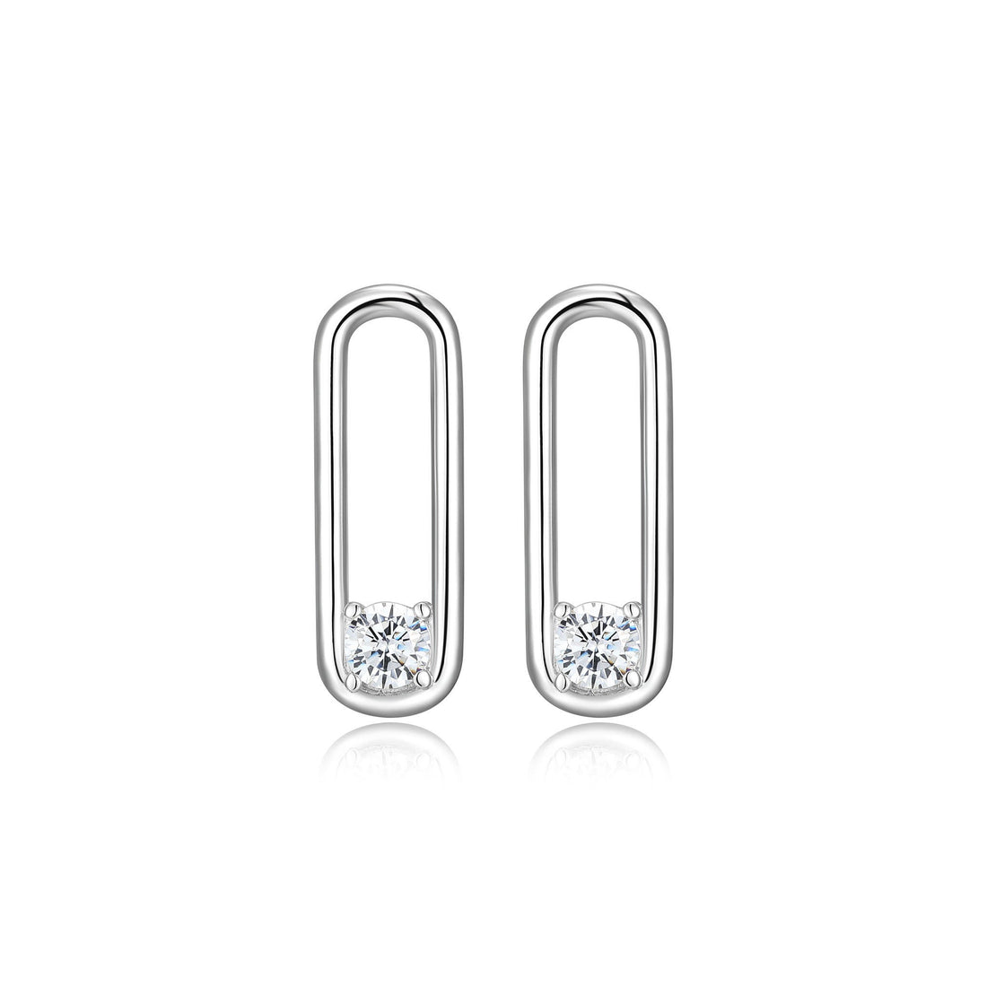 STERLIGN SILVER PAPERCLIP EARRINGS 