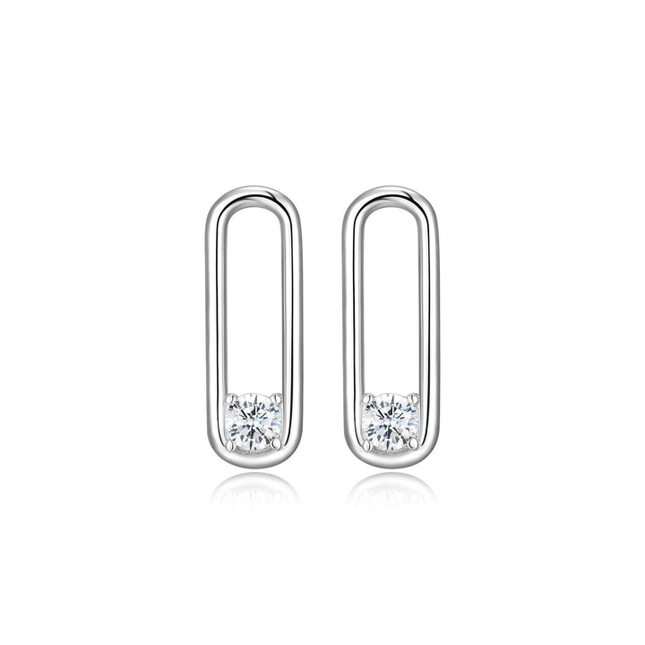 STERLIGN SILVER PAPERCLIP EARRINGS 