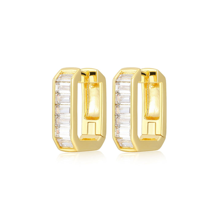 18KT GOLD PLATED OVER SILVER HOOP EARRINGS 