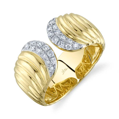 Diamond Ribbed Statement Ring