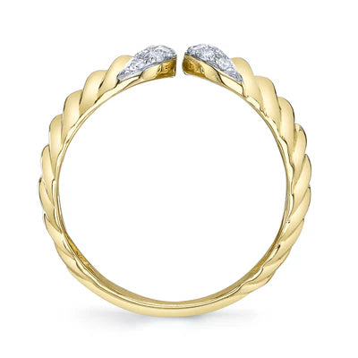 Diamond Ribbed Statement Ring