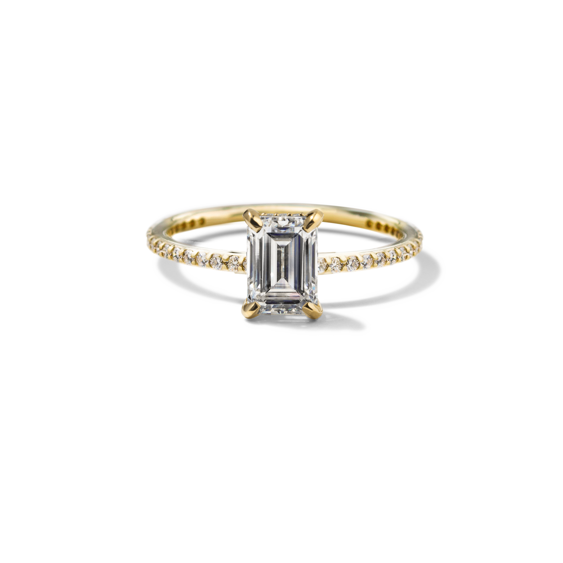 Solitaire Pave Engagement Ring