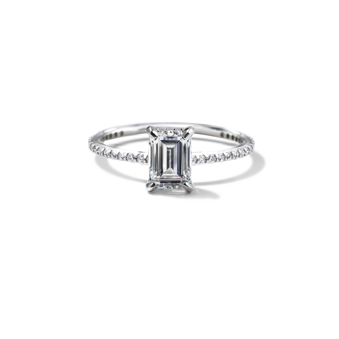 Solitaire Pave Engagement Ring