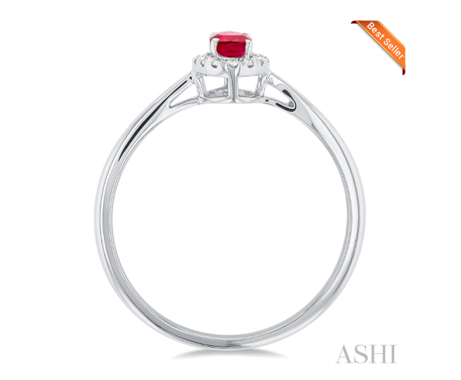 Oval Shape Gemstone & Halo Diamond Ring