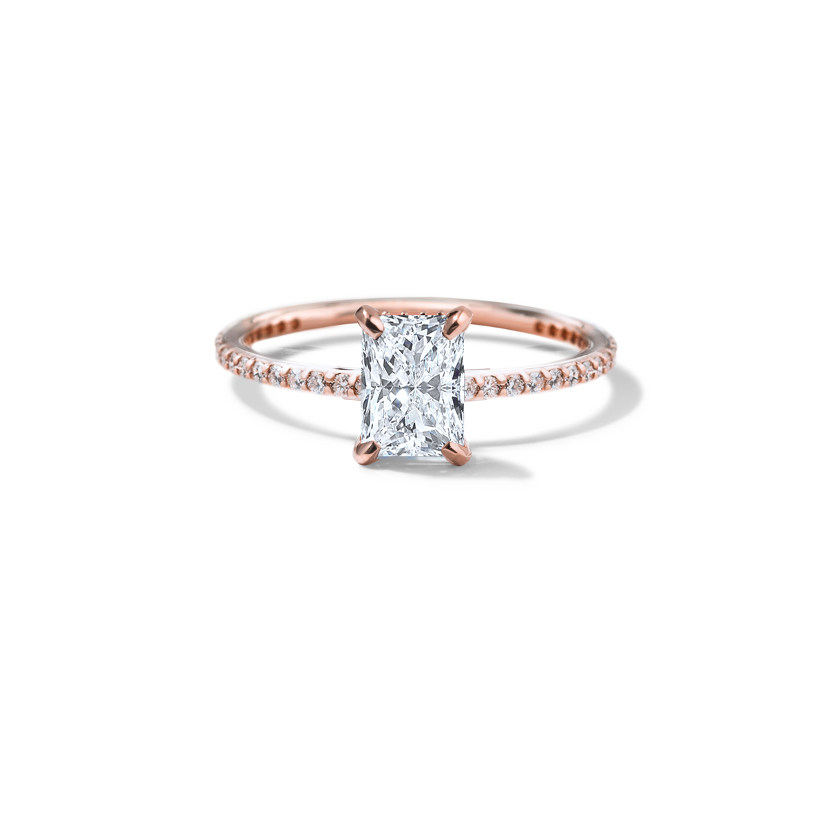 Solitaire Pave Engagement Ring