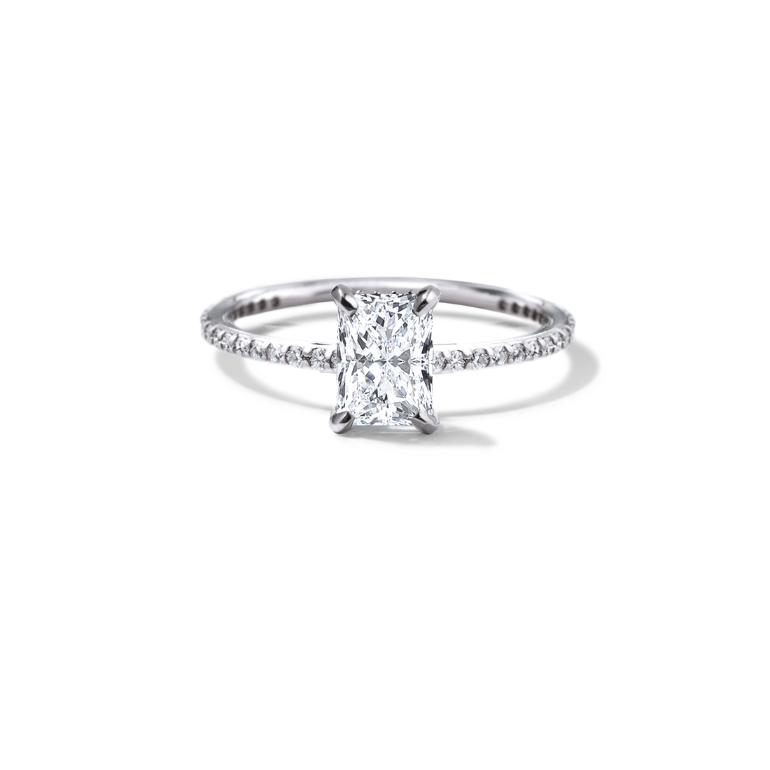 Solitaire Pave Engagement Ring