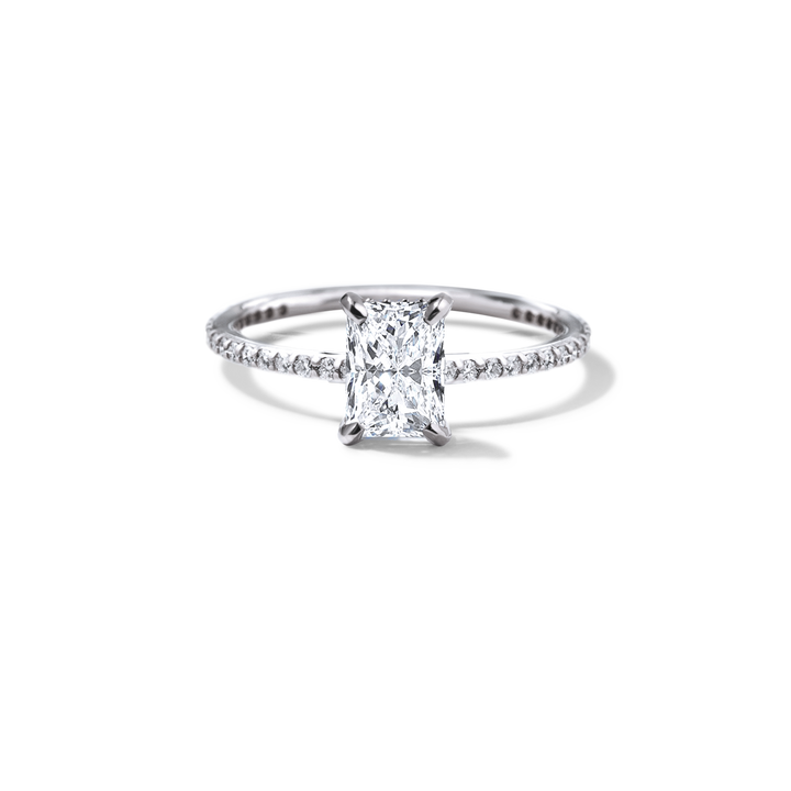 Solitaire Pave Engagement Ring