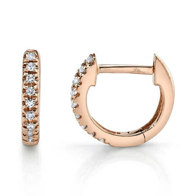 SHY CREATION KATE | 0.04CT DIAMOND MINI HUGGIE EARRING | 14K ROSE GOLD | 0.04 ctw | SC22004024V3 - Brownee Jewelers